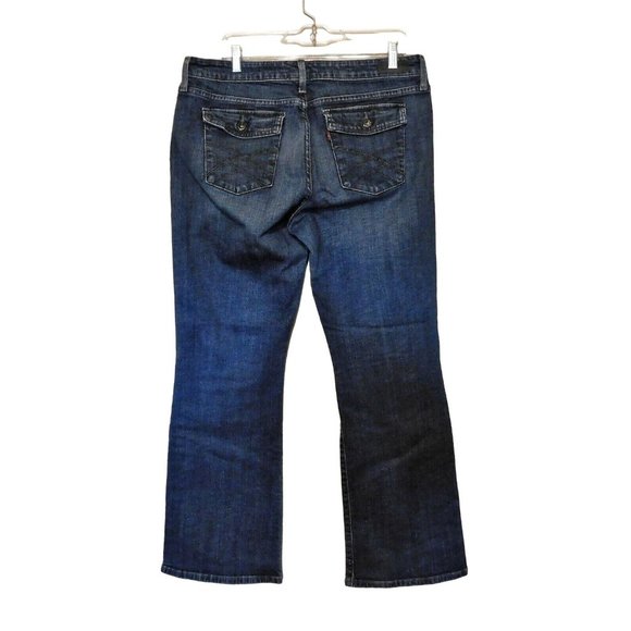 Levis 545 Jeans 16 Blue Denim Low Boot Cut Flat Front 5 Pocket Cotton - Picture 4 of 6